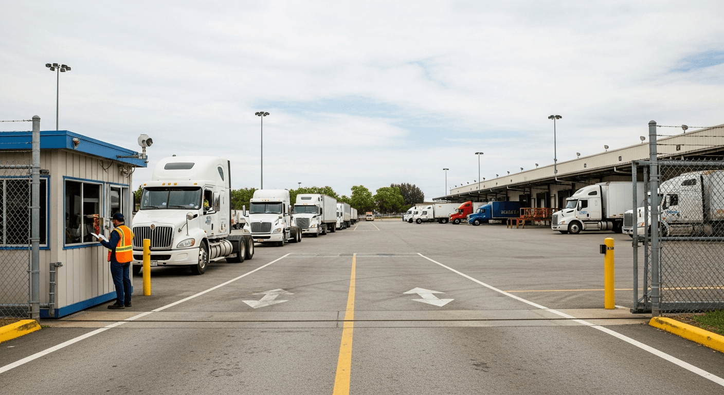 Manual truck check-in at a facility gate